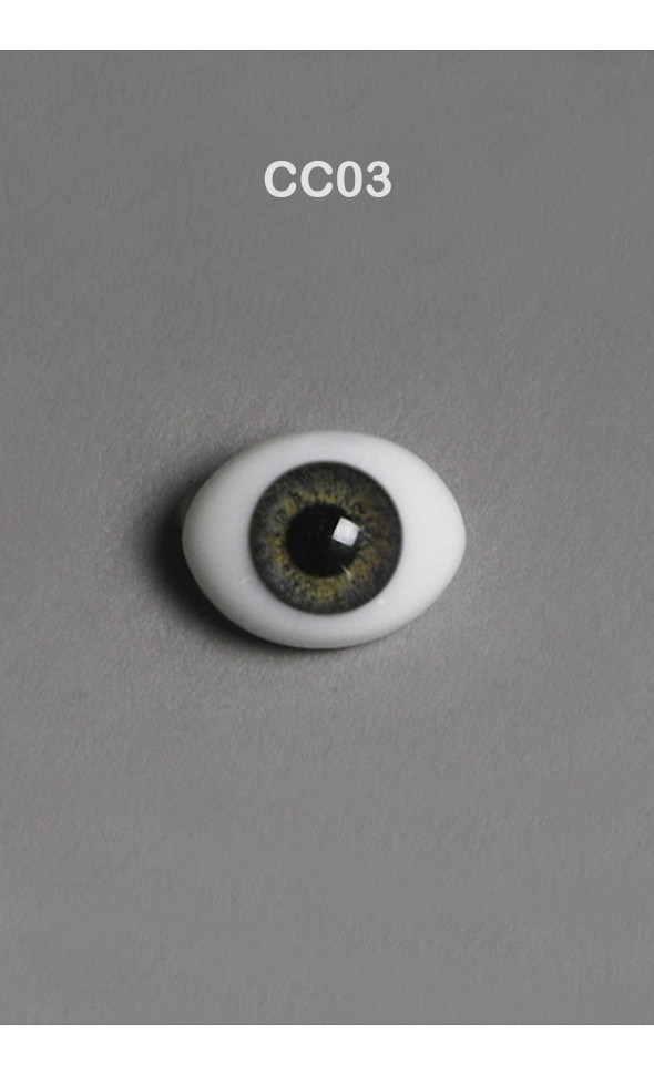 6mm Classic Flat Back Oval Glass Eyes (CC03)