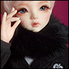 All Size - Rabbit Round Fur Muffler (Black)