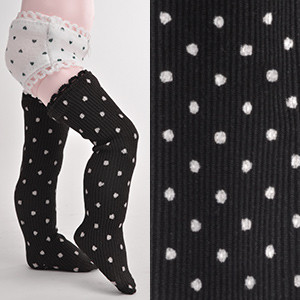 Dear Doll Size - CC Spot Band Stocking (Black)