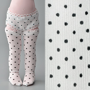 Dear Doll Size - CC Spot Band Stocking (White)