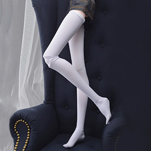 Model F Size - Long Solid Stockings (White)