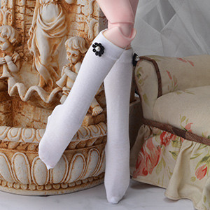 MSD - Flower Knee Stocking (White)