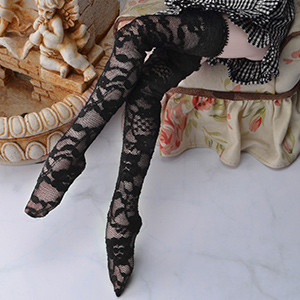 MSD - Lace Band Stocking (Black)