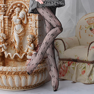 MSD - Flower Net Stockings (Black)