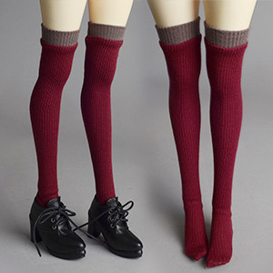 SD - L Knee socks (Dark Red)