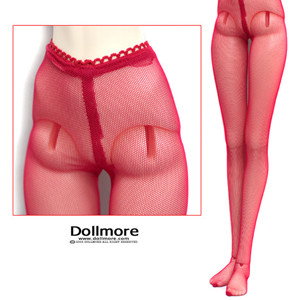 Model F Size - Panty Mesh Stockings(Red)[B6-5-3]