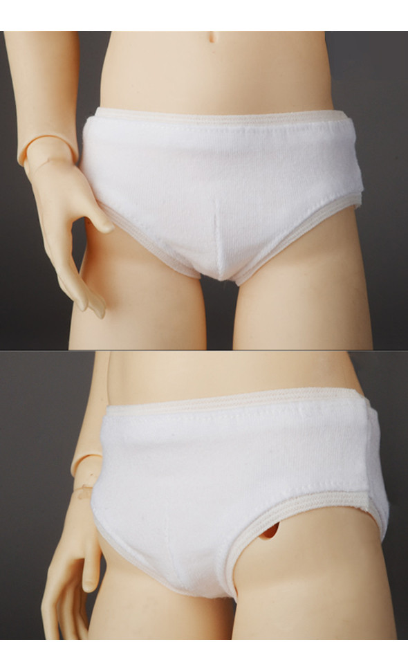 SD M - Simple Triangle Boy Panties (White)