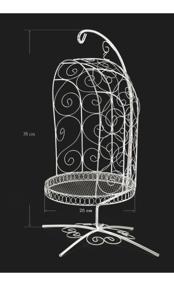 1/4 Scale Bird Cage Style Iron Chair only (White)