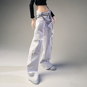 Model F - NBW Cargo Pants (White)