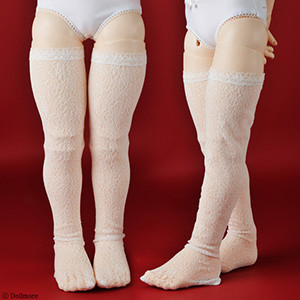 Lusion Doll Size - Chryffle Band Stockings (White)[E5]