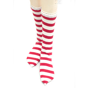 Model F - Basic socks(Striped Red)