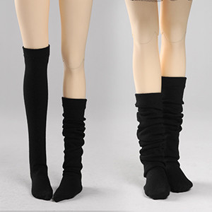 SD - Cotton knee socks (Black)