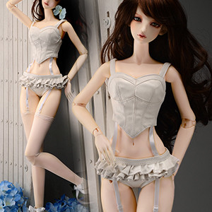 Model F - AOA Lingerie Look Set (White)