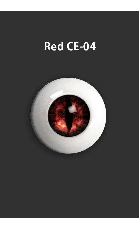 16mm - OMeta Half Round Acrylic Eyes (Red CE-04)