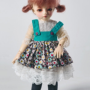 Dear Doll Size - Joe Overalls Skirt (Teal Blue)