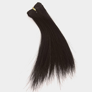 Human hair straight string Hair : Black (#1A)