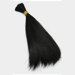 Human hair Straight Hair : Black (#1)