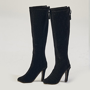 Fashion doll Size - Suede Zipper Boots (Black)