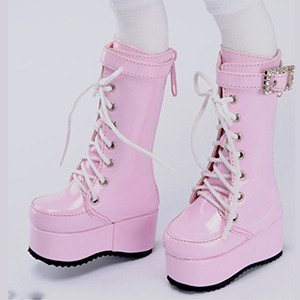 (Damage Sale)MSD - Qubic Buckle Boots (Pink)