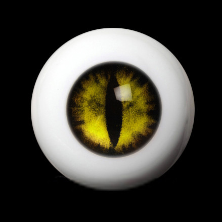 16mm - OMeta Half Round Acrylic Eyes (Yellow CE-09)