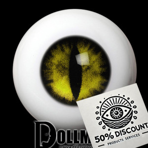 Class B Sale )14mm - OMeta Half Round Acrylic Eyes (Yellow CE-09)[N7-2-7]