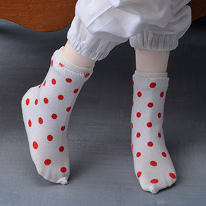 MSD - Basic socks (W&Red Dots)