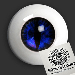 Class B Sale) 14mm - OMeta Half Round Acrylic Eyes (Blue CE-01)