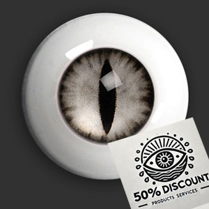 Class B Sale) 14mm - OMeta Half Round Acrylic Eyes (Gray CE-05)