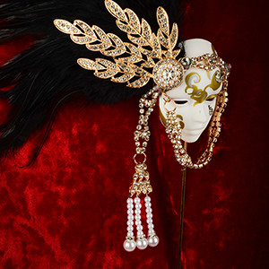 Regal Majestic Feather Mask (A002+Cubic decoration)