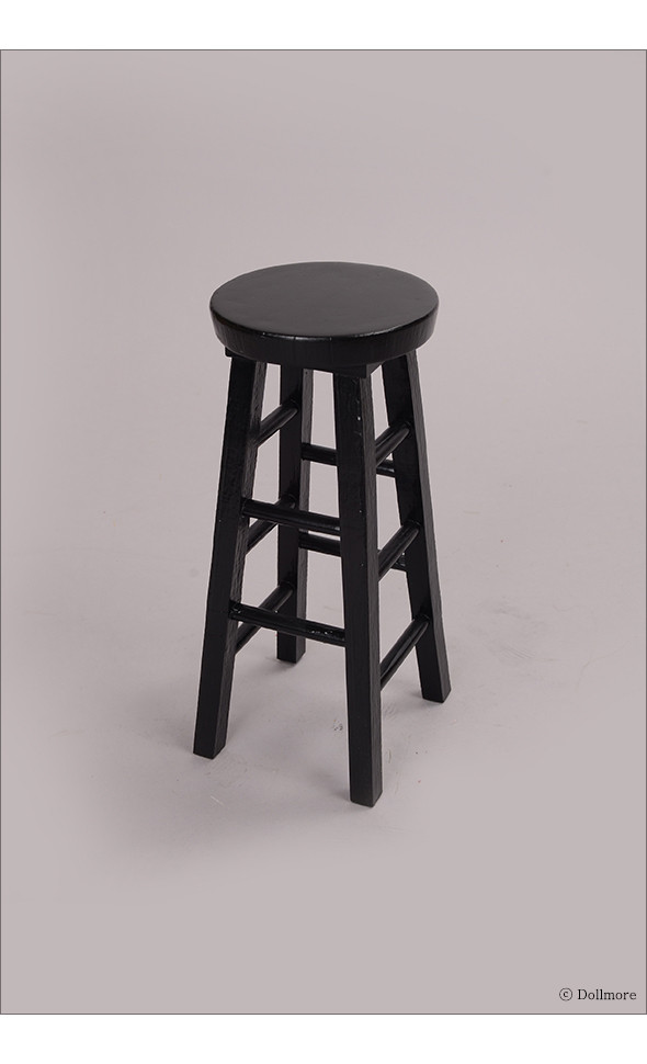 MSD - Poli Stone Round Stool Chair (Black)