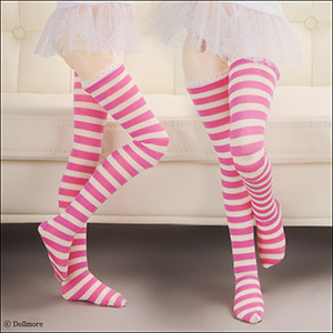 MSD - Striped Stocking (White&Pink)