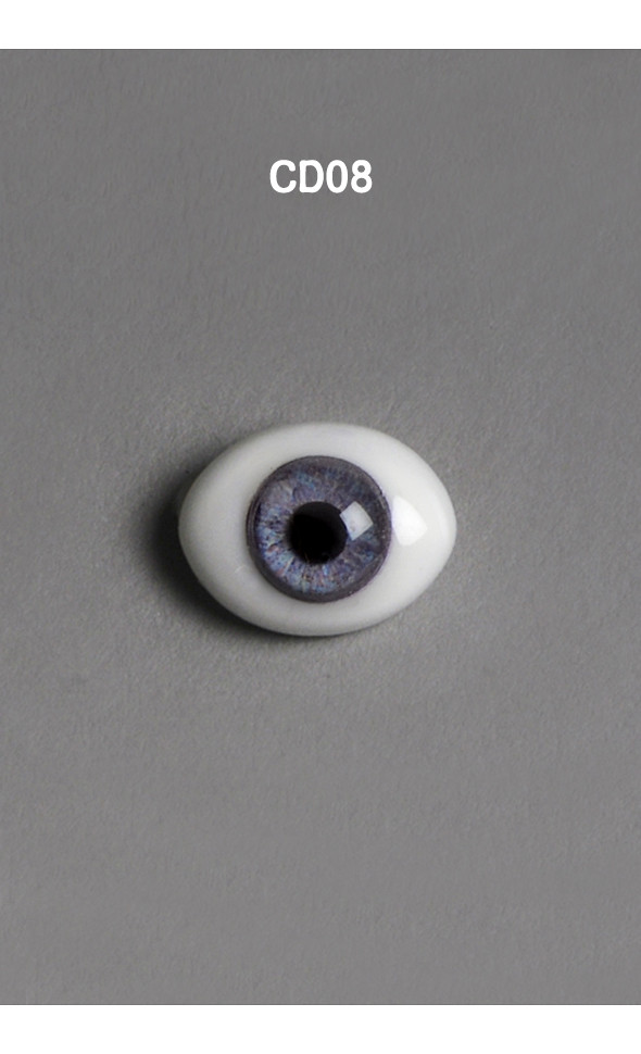 12mm Classic Flat Back Oval Glass Eyes (CD08)