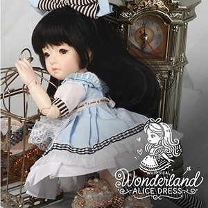 Dear Doll Size - Whimsical Wonderland Alice Dress Set (Sky)