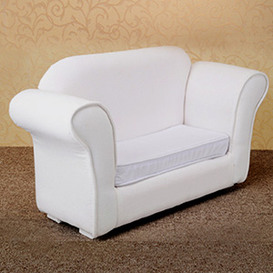 Model doll size - Fabric Double Sofa dframe (White)